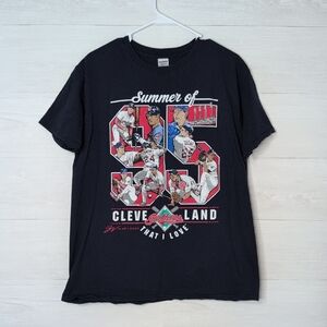 Cleveland Indians Gildan Navy Blue 'Summer of 95' Graphic Tee